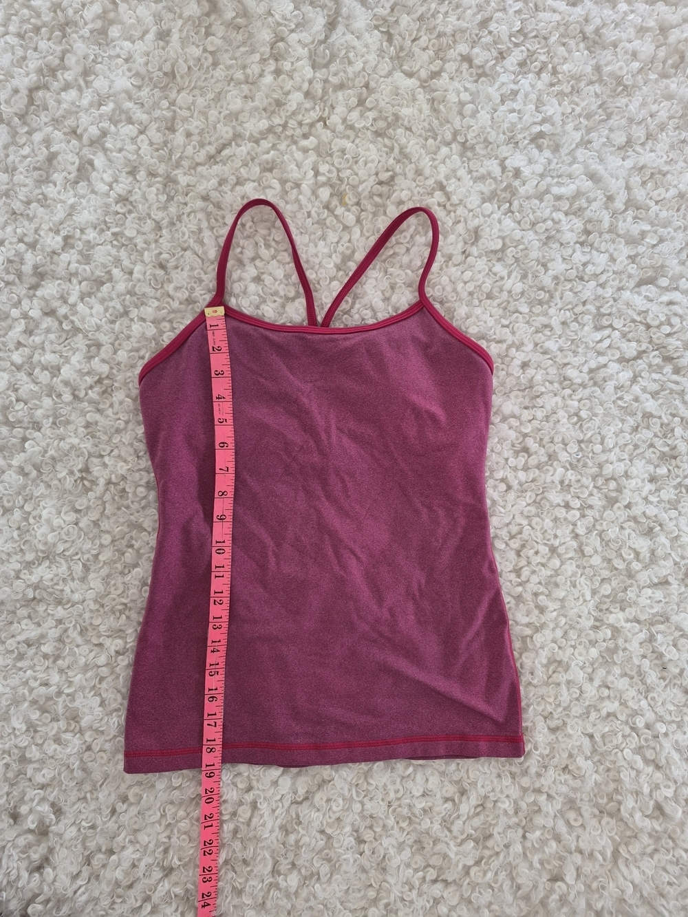 Lululemon Power Y Tank 8 Heathered Dark Berry Yoga Pilates Sporty Athleisure - Picture 4 of 8